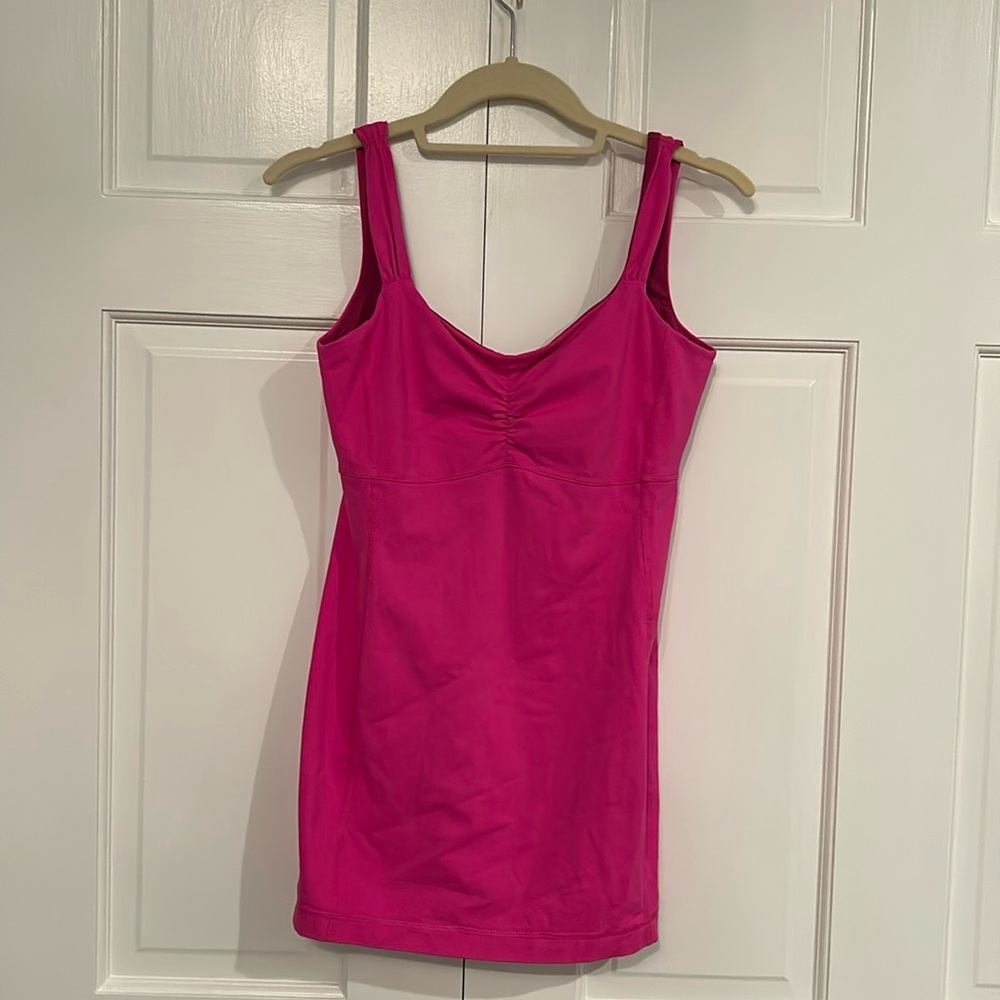 Lululemon pink athletic tank top, size 6 with built in bra